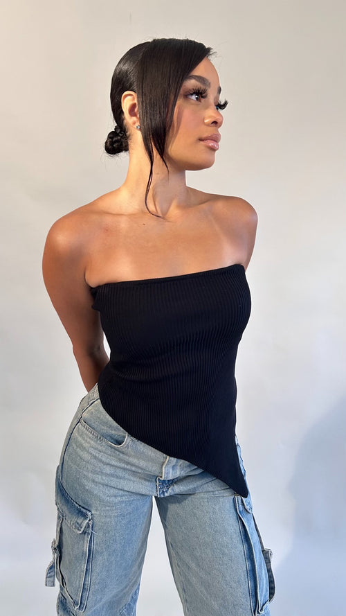 Effeny Ribbed Bandeau Top