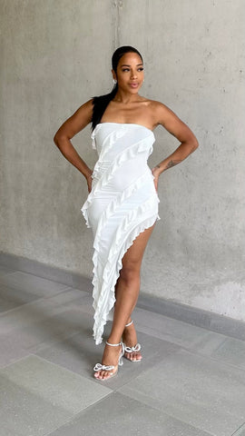 Persia Feather Trim Bandage Dress