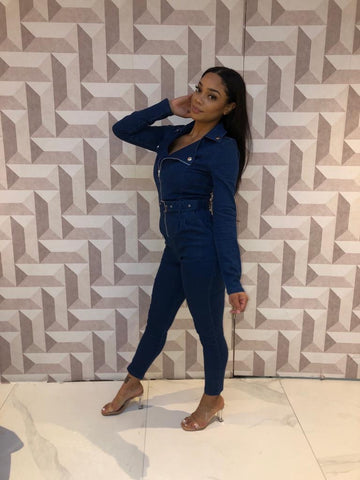 Mirage Wide Leg Denim Jumpsuit