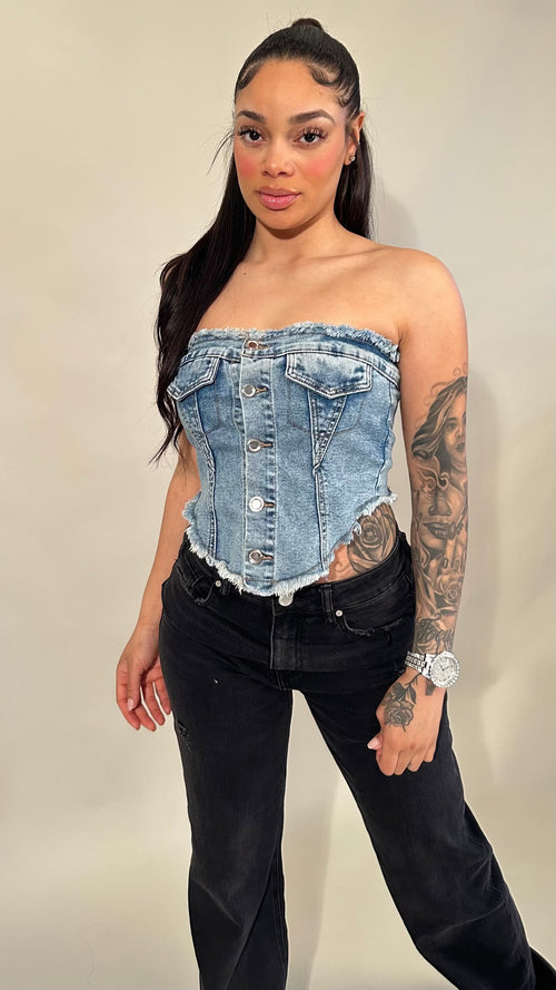 Denim Corset Top