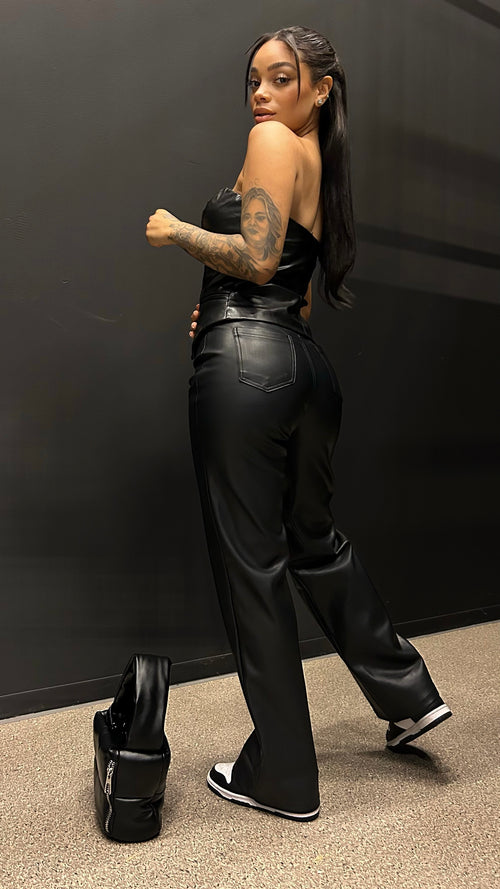 Karina Vegan Leather Straight Leg Pants