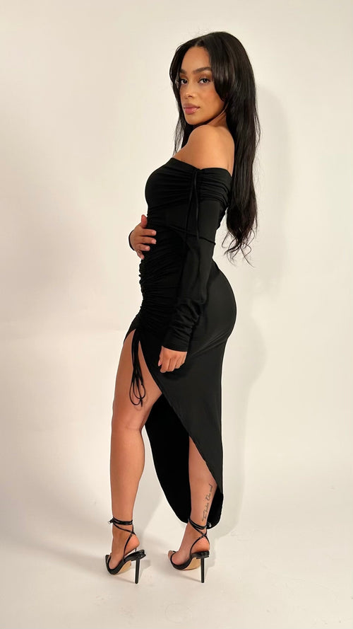 Gaia Slinky Side Ruched Dress