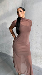 Lucy Chocolate Mesh Dress