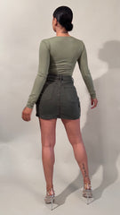 Calla Denim Pocket Cargo Skirt