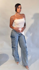 Effeny Ribbed Bandeau Top