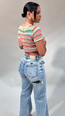 Colorful Knitted Top
