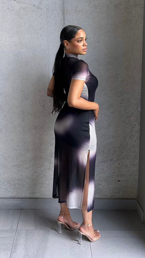 Nobiya Tie and Dye Mesh Dress