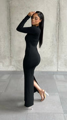 Slinky Long Back Split Dress