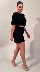 Calla Denim Pocket Cargo Skirt
