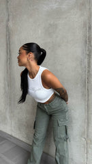 Khaki Cargo Pocket Jeans
