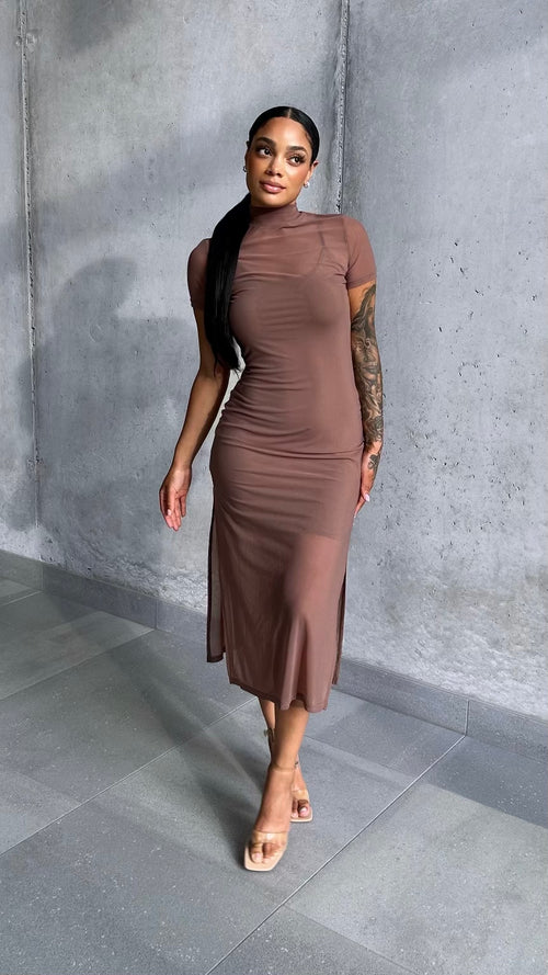 Lucy Chocolate Mesh Dress