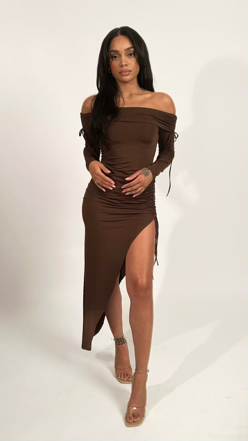 Gaia Slinky Side Ruched Dress