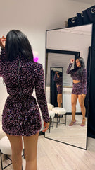 Jovina Sequin Velvet short Rosé