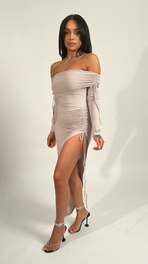 Gaia Slinky Side Ruched Dress