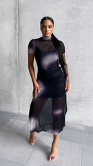Nobiya Tie and Dye Mesh Dress