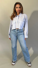 Sana Pockets stripe Shirt Top