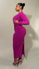 Krisa Twisted Knot Long Dress(Curve)