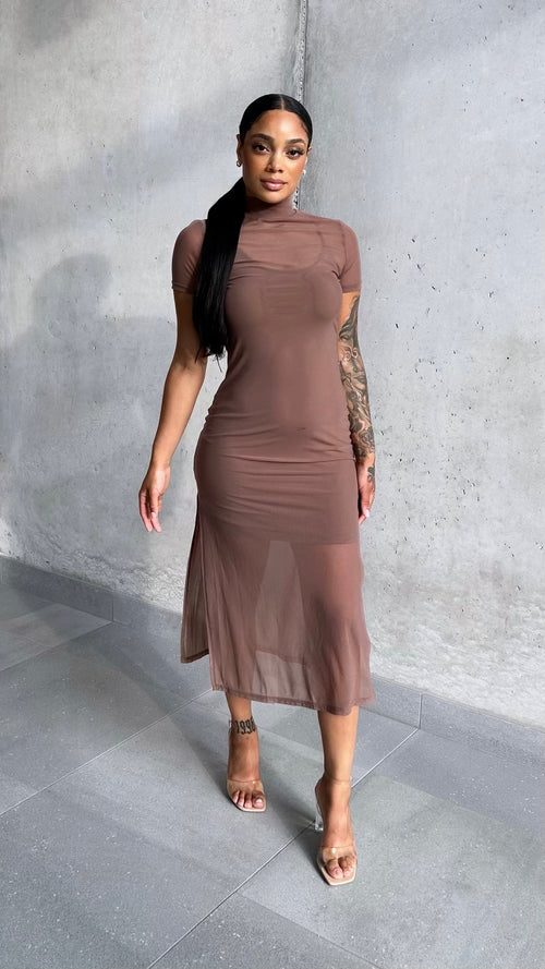 Lucy Chocolate Mesh Dress