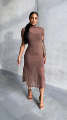 Lucy Chocolate Mesh Dress