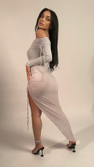 Gaia Slinky Side Ruched Dress
