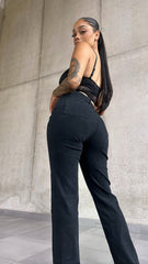 Black Straight Leg Jeans