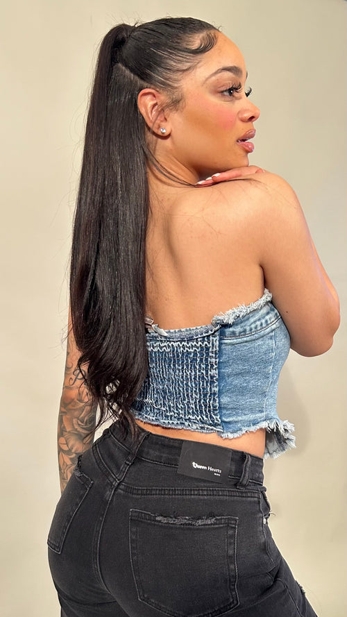 Denim Corset Top