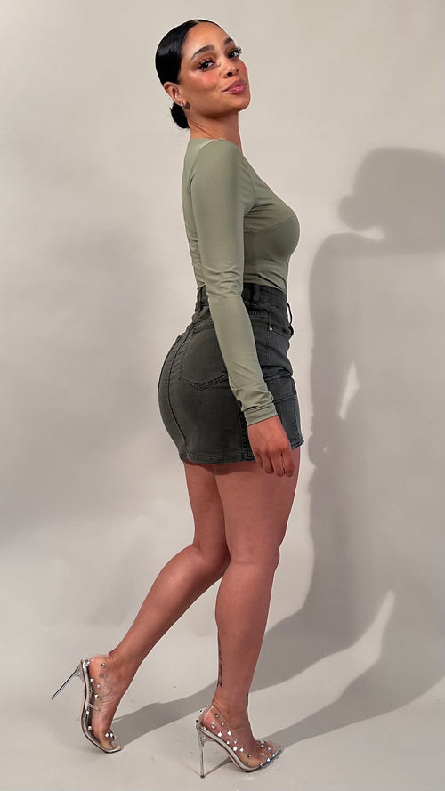 Calla Denim Pocket Cargo Skirt