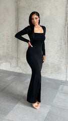 Slinky Long Back Split Dress