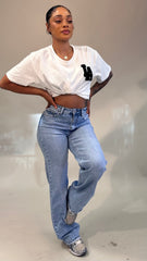 Brooklyn Wide Leg Denim Jeans