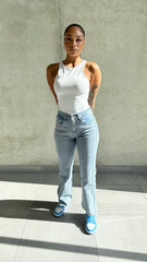Yade Straight Leg Rhinestone Jeans