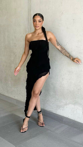 Nara Draped Slinky Dress