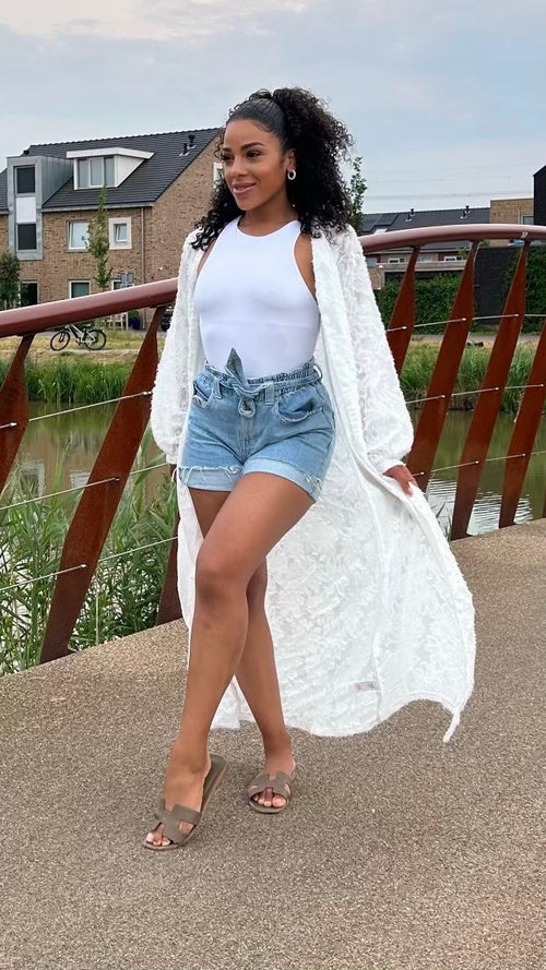 Textured Long Kimono