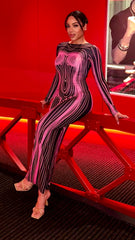 Contrast Body Print Maxi Dress