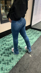 Malika Front Split Straight Leg Jeans