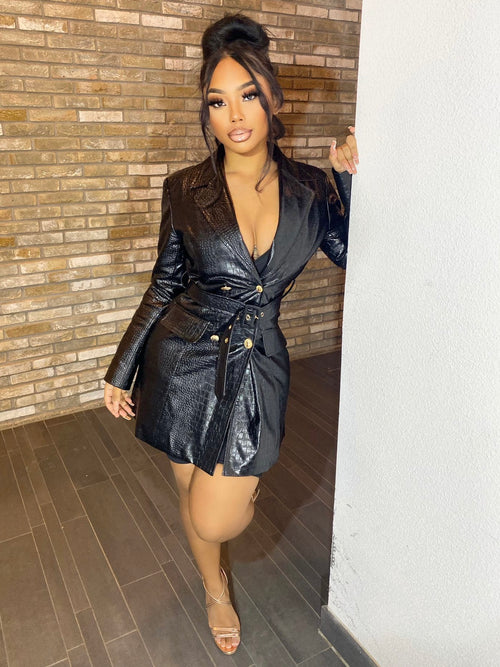 Boudoir Croc Blazer Dress