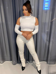 Cocaïne White Croco Split Pants
