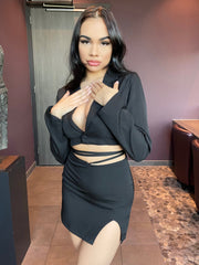 Tie Wrap Tailored 2 Piece Set