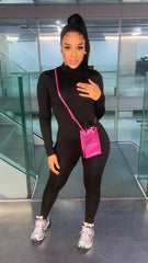 Black Bodice Slinky Jumpsuit