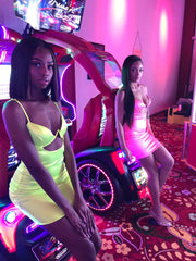 Lets play this game satin dress