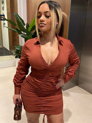 Elenza Asymmetric Ruched Bodycon Dress