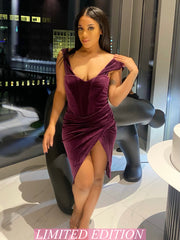 Purple Velvet Corset Dress