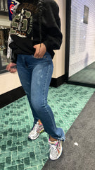 Malika Front Split Straight Leg Jeans
