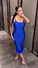 Persia Feather Trim Bandage Dress