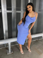 Periwinkle Textured Slip Dress