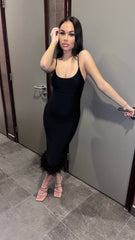 Persia Feather Trim Bandage Dress