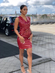 Jane doe vegan leather dress