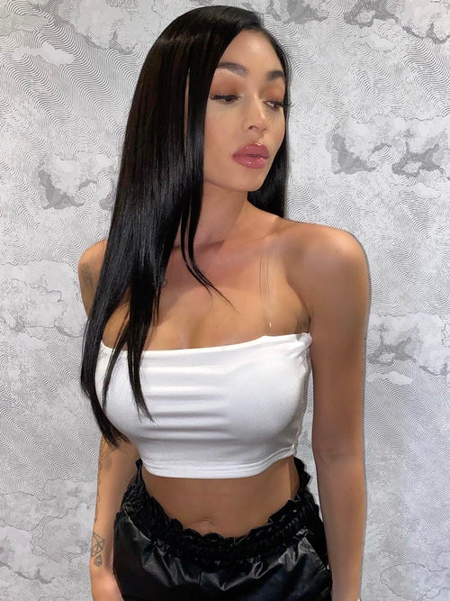 Jersey Slinky Bandeau Crop Top