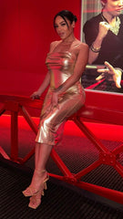 Gold Metallic Bodycon Dress