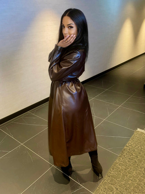 Asra Vegan Leather Trenchcoat