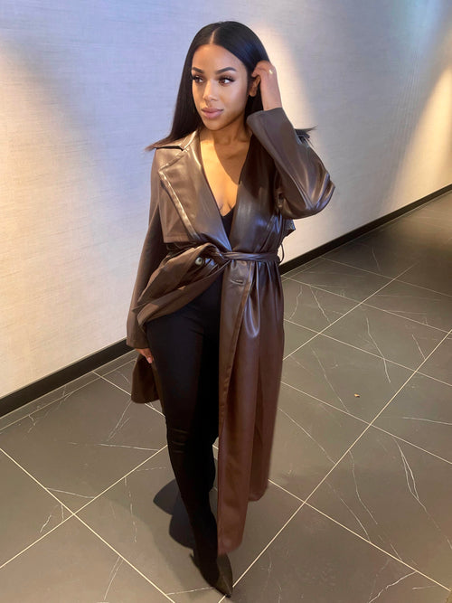 Asra Vegan Leather Trenchcoat